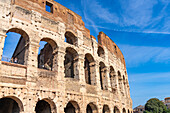 The ancient Roman Colosseum or Flavian Amphitheater in Rome, Italy.