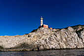 The Punta Carena lighthouse on the southwest tip of the island of Capri, Italy.