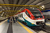 The Leonardo Express, a train between Rome Termini & the Leonardo da Vinci Airport in Fiumicino, Italy.