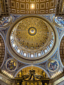 Bilblical mosaics in the cupola of the dome of St. Peter's Basilica, Vatican City, Rome, Italy.