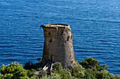 The Asciola tower or Torre a Mare, a medieval Saracen watch tower on the Amalfi Coast at Praiano, Italy.