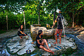 Local women taking a bath in Malapascua island, Cebu, Philippines