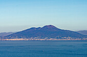 A view of Mount Vesuvius as seen from the island of Capri, Italy.