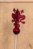 Copy of the Medici Scepter in the Palazzo Medici Riccardi, Florence, Italy. Engraved silver embellished with translucent enamel by artist Paolo Penko.