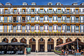 Plaza de la Constitución Constitution Square in San Sebastian or Donostia in Donosti San Sebastian city, north of Spain, Euskadi, Euskaerria, Spain.