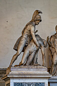 Statue des Menalaus, der den Körper des Patroklos trägt, auf der Piazza della Signoria in Florenz, Italien.