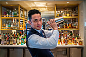 Cocktails bar in the bar inside of the Silversea Endeavor in the coast of Greenland