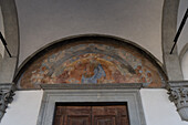 Fresco over the door of the Hospital of the Innocents or Foundling Hospital in Florence, Italy.