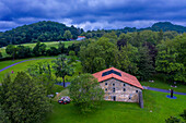 Caserio Zabalaga hamlet The Chillida-Leku Museum, sculptures in gardens and forests of the Basque sculptor Eduardo Chillida, Hernani, Guipuzcoa, Basque Country, Spain.