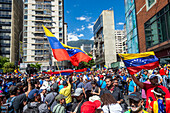 Opponents of the government of Nicolas Maduro, march in protest against the swearing in of Nicolas Maduro on January 10, 2025.