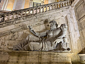 Statue of the Nile, Fountain of the Goddess Roma, Palazzo Senatorio, Piazza del Campidoglio, Rome, Italy.