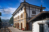 Azpeitia old steam train car in the Basque Railway Museum one of the most important of its kind in Europe. Railway history of Euskadi in Azpeitia, Gipuzkoa, Euskadi, Basque country, Spain.