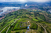 Aerial view of Serantes fortress in the Mount Serantes in Santurce, Bilbao, Vizcaya Bay, Euskadi, Spain