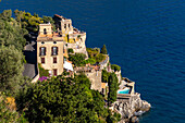 The Tower of Scarpiello, built in 1533 for protection from Saracen pirates in Marmorata, Italy. Now luxury vacation lodging.