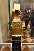 Detail of the tuning head of an antique keyed English guitar in the Accademia Gallery in Florence, Italy. Circa 1791-1793.