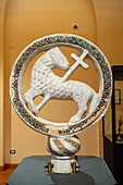 A sculpted Agnus Dei from the orginial ciborium of the Duomo in the Museum of the Duomo of Ravello, Italy.