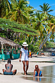 People in the plage de Ti Mouillage beach in Cayes-de-Jacmel, Cayes de Jacmel, Jacmel, Haiti.