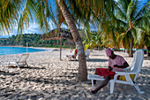 Abaka bay resort waterfront beach in Île-à-Vache, Sud Province, Haiti