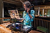 Music dj of the Six Senses Laamu maldives luxury resort villas, Laamu Atoll region Maldives