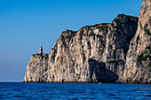 The Punta Carena lighthouse on the southwest tip of the island of Capri, Italy.