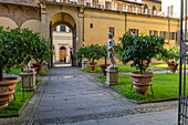 The entrance to the Palazzo Medici Riccardi and gardens in Florence, Italy.