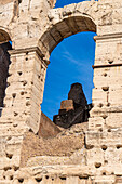 The ancient Roman Colosseum or Flavian Amphitheater in Rome, Italy.