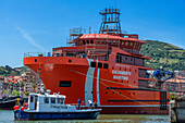 Heroinas de Salvora Life boat, Salvamento Marítimo in Santurce, Bilbao province, Basque Country, Euskadi, Spain.