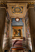 Adoration in the Forest in the apse of the Magi Chapel in the Palazzo Medici Riccardi in Florence, Italy. Pier Francesco Fiorentino, artist.