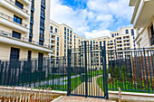 Frankreich, Ile de France, Seine-Saint-Denis, Saint-Ouen. Viertel der Docks. Neue Wohngebäude
