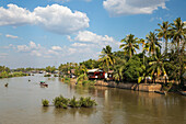 Dorf Khon auf der Insel Don Khon im Mekong-Fluss im Archipel der Viertausend Inseln, Provinz Champasak, Laos