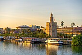 Guadalquivir river, Tower of Gold, Seville, Andalusia, Spain