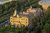 Aerial view, City Hall, Malaga, Andalusia, Spain