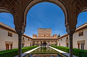 Court of the Myrtles, Nasrid Palaces, Alhambra, UNESCO, Granada, Andalusia, Spain