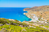 Agali bay, top view, Agali, Folegandros Island, Cyclades Islands, Greek Islands, Greece, Europe