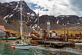 Ansichten der alten Walfangstation in Grytviken auf Südgeorgien im Südatlantik