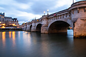 Pont Neuf bridge and River Seine, with old houses, Paris, France