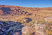 Boulder pile in a valley  leading to Dead Wash, Petrified Forest National Park, Arizona, United States of America