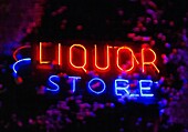 Old Neon Liquor Store advertising sign in Tribeca, Manhattan, New York City, United States of America