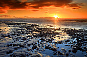 River Ogmore estuary at sunset, Ogmore-by-Sea, Bridgend, South Wales, United Kingdom