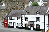 The Red House, smallest in Great Britain, Conwy, Wales ,United Kingdom