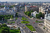 University Square viewed from the Intercontinental Hotel, Bucharest, Romania