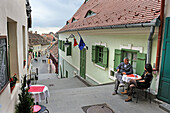 Stairs connecting the Upper Town with Lower Town from Huet Square, Sibiu, Transylvania, Romania