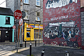 Mural painting at the crossing of Bowling Green and Abbeygate Street Upper, Galway, Connemara, County Galway, Connacht, Republic of Ireland