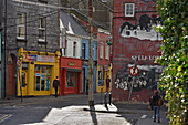 Mural painting at the crossing of Bowling Green and Abbeygate Street Upper, Galway, Connemara, County Galway, Connacht, Republic of Ireland