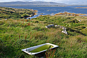 Landscape at the north of Lettermore island, Connemara, County Galway, Connacht, Republic of Ireland