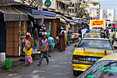 Street on the edge of the Sandaga market, Dakar, Senegal, West Africa