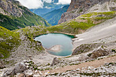 Lago dei Piani inferiore, Naturpark Drei Zinnen, Dolomiten, Südtirol (Alto Adige), Italien