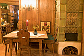 Restaurant of Adler Suite and Stube, Villabassa, Val Pusteria, South Tyrol (Alto Adige), Italy