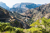 Perched villages of Jabal Al Akhdar (Green Mountains) around the Sayq plateau, Sultanate of Oman, Arabian Peninsula