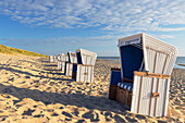 Deckchairs on Rantum beach, Sylt, Schleswig Holstein, Germany, Europe